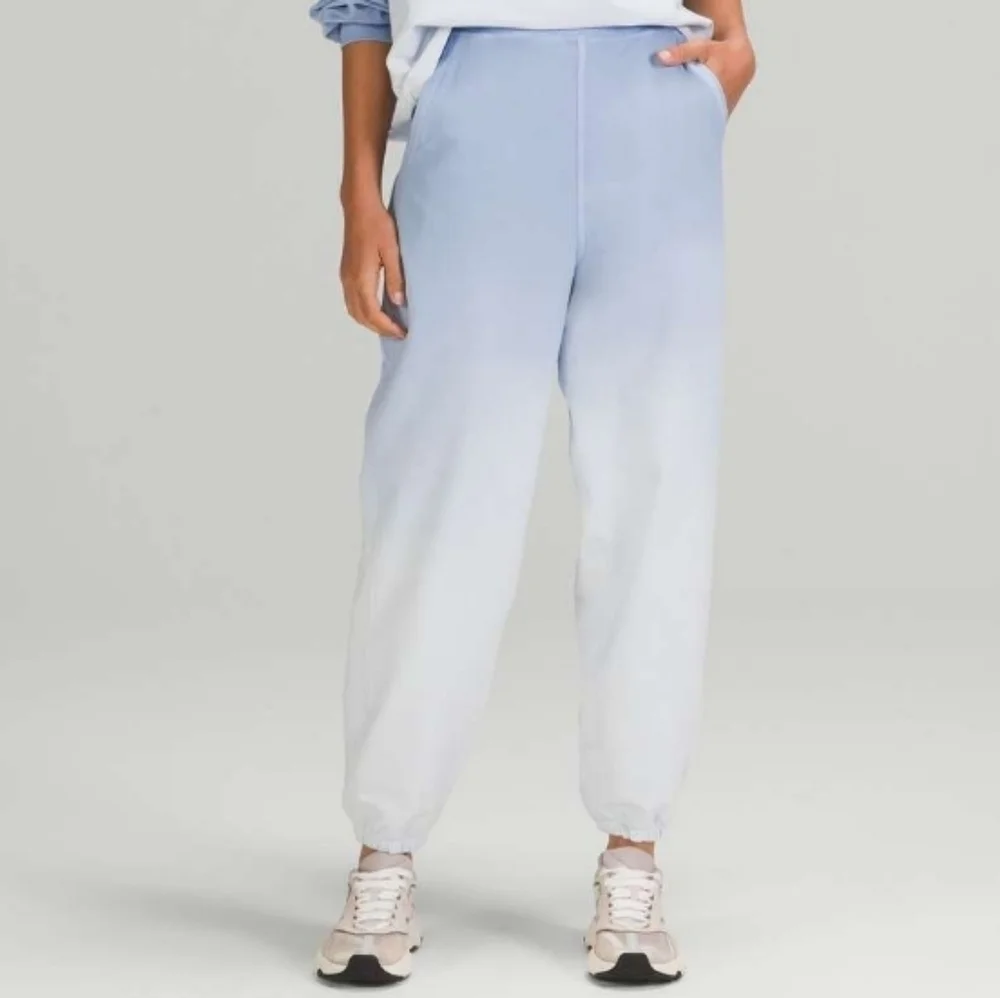 Lululemon LA Athletica Super-high-rise blue linen ombre wash jogger